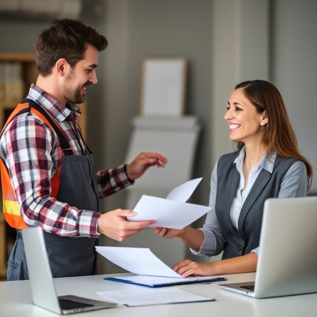 sign Person signing solar installation paperwork, representing MCS submission and compliance documentation.